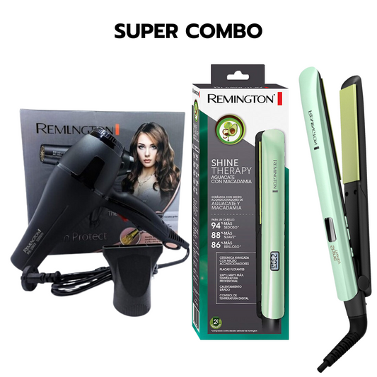 COMBO PLANCHA REMINGTON AGUACATE + SECADOR 3000W