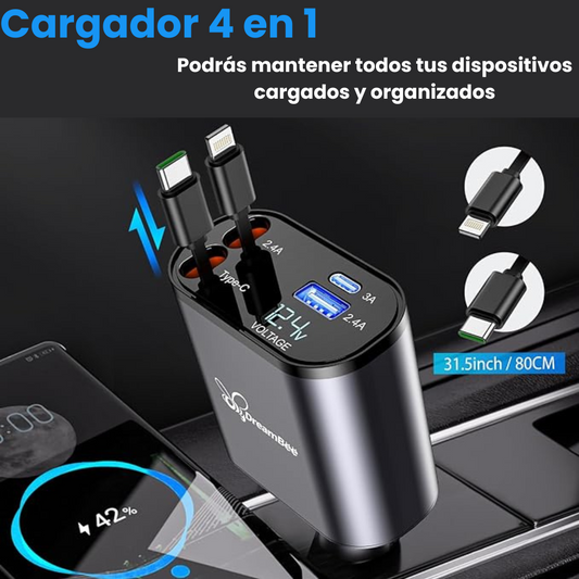 Cargador Retráctil Premium 4 en 1