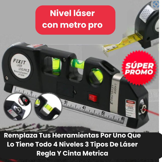 Metro Láser Digital 4 en 1 Multipropósito