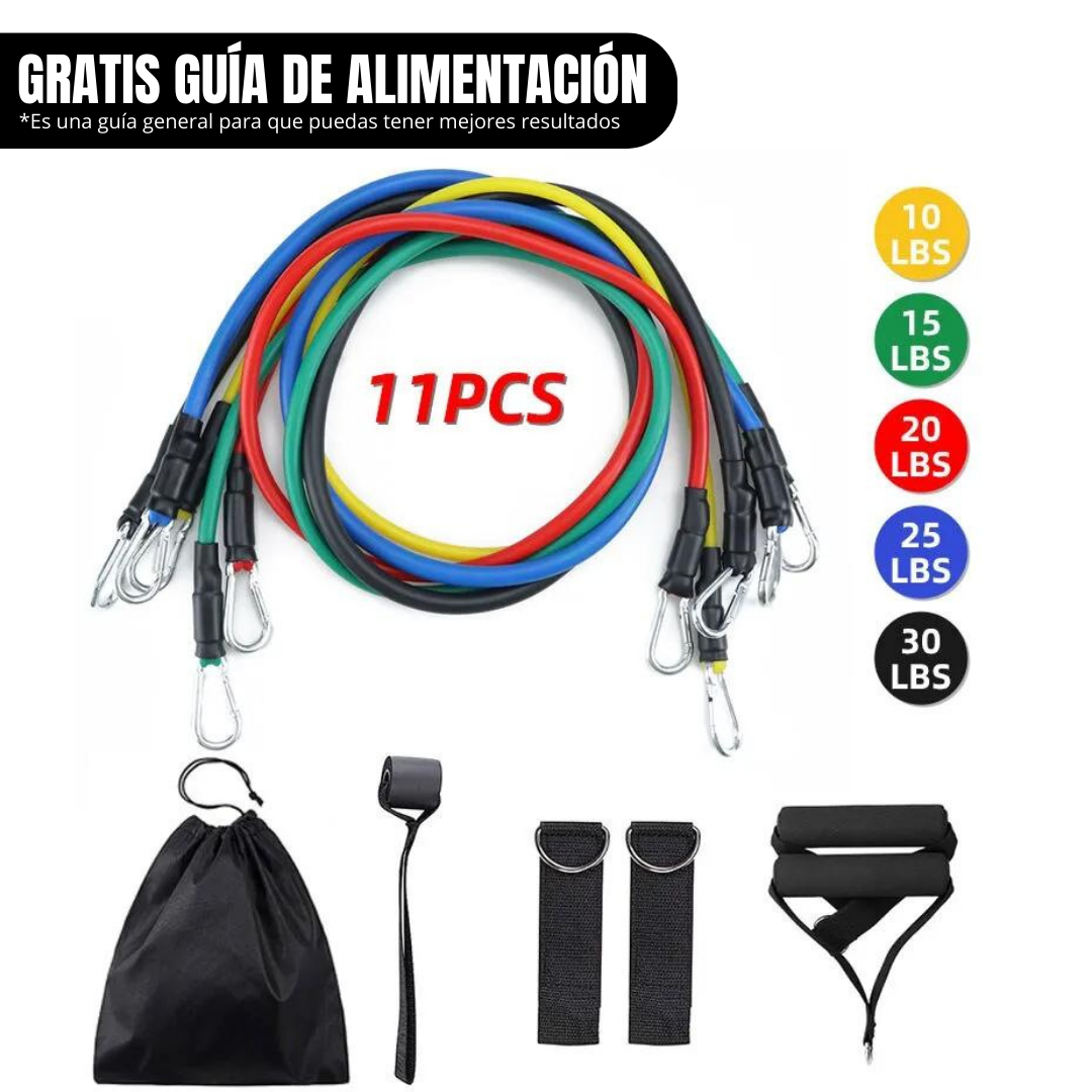 Kit 11 Piezas bandas elásticas de resistencia