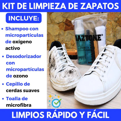 KIT PRO LIMPIEZA PARA ZAPATOS (CEPILLO, PAÑO MICROFIBRA, ESPUMA, SPRAY SELLADOR)2