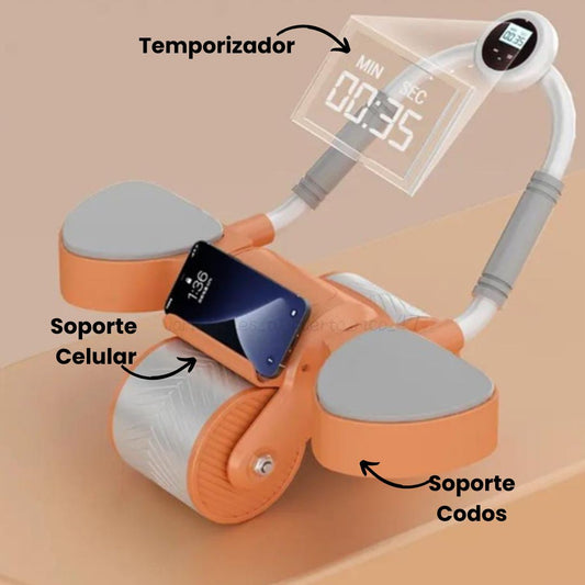 Rueda Abdominal Con Rebote Automático y Temporizador