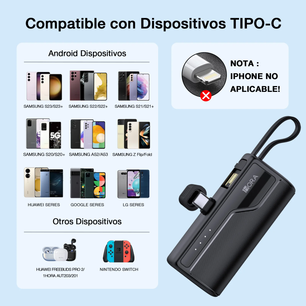 Mini Batería Portátil TipoC