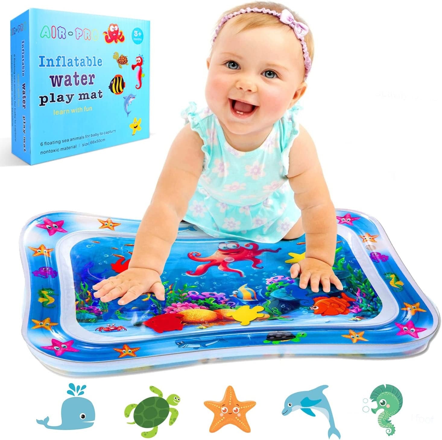 Colchoneta de agua para bebés, colchoneta inflable para juegos de bebés,  centro de actividades para Adepaton WMZL-1337